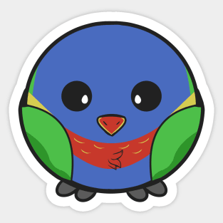 Meet the Fluffy and Charming Chubby Rainbow Lorikeet: A Delightful Companion! Sticker